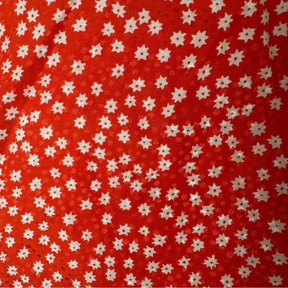 Rebecca Taylor Top Size Medium Red Silk Ditzy Floral Casual Office Career V-Neck - Picture 3 of 9